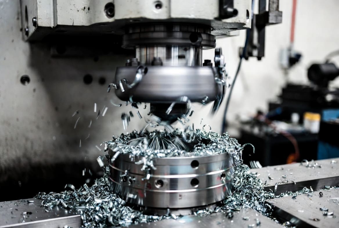 Engineering companies Germiston - Close-up of CNC milling machine performing precision machining on metal component