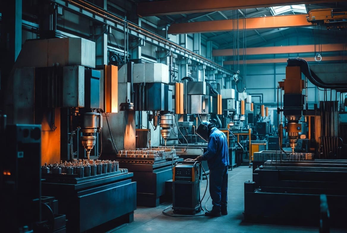 French engineering works   Modern precision engineering workshop with CNC machining and welding in Germiston